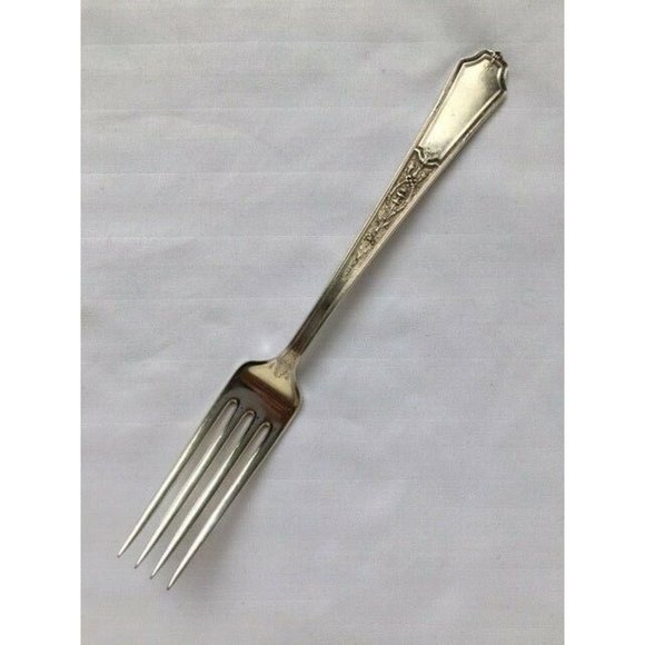 1847 ROGERS BROS INTL SILVERPLATE 7.5" DINNER FORK 1924 ANCESTRAL PATTERN  RARE - Picture 2 of 9
